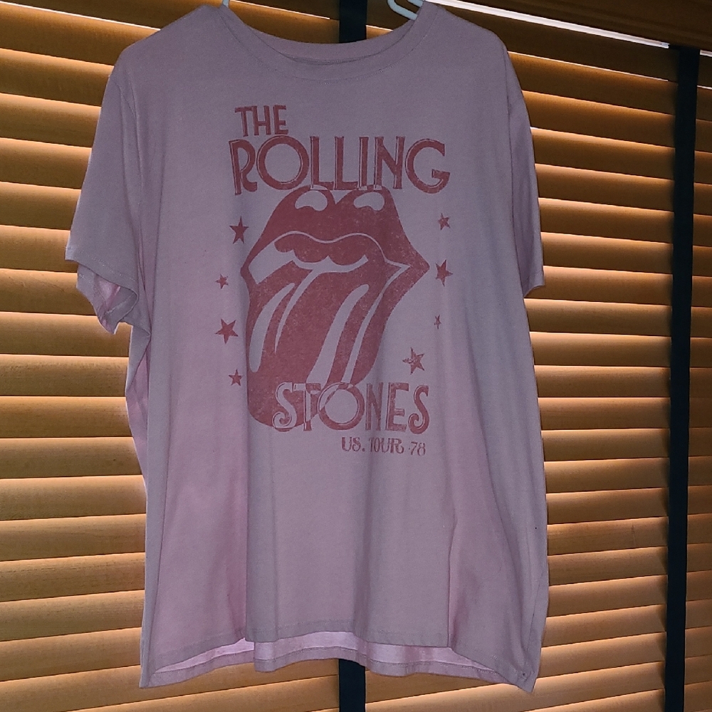 Rolling Stones Pink V-Neck Tee
